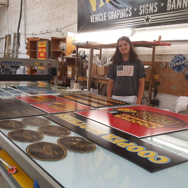 image of cnc print and cut plastic printed signs