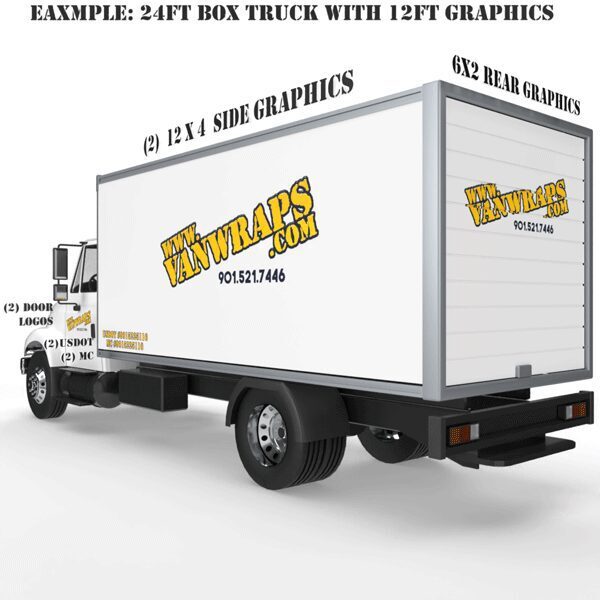 image of 24ft box truck with 12ft graphics