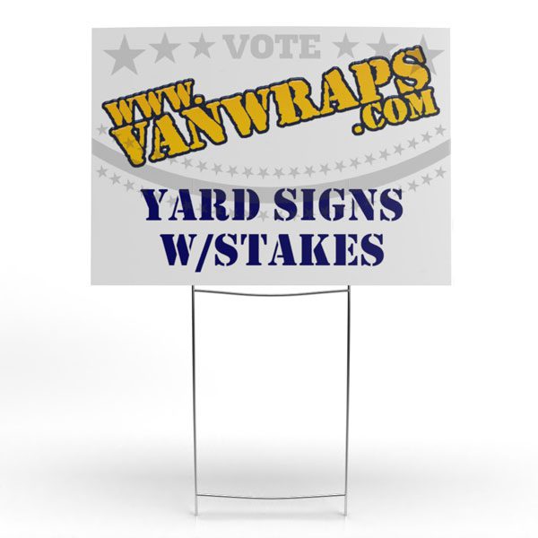 image of one yard sign with stake
