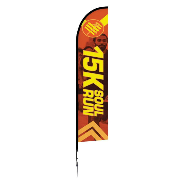 image of Custom Printed Feather Flag with Ground Stake Spike Stand